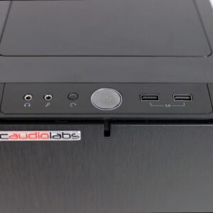 MC series black mid tower top power button shot