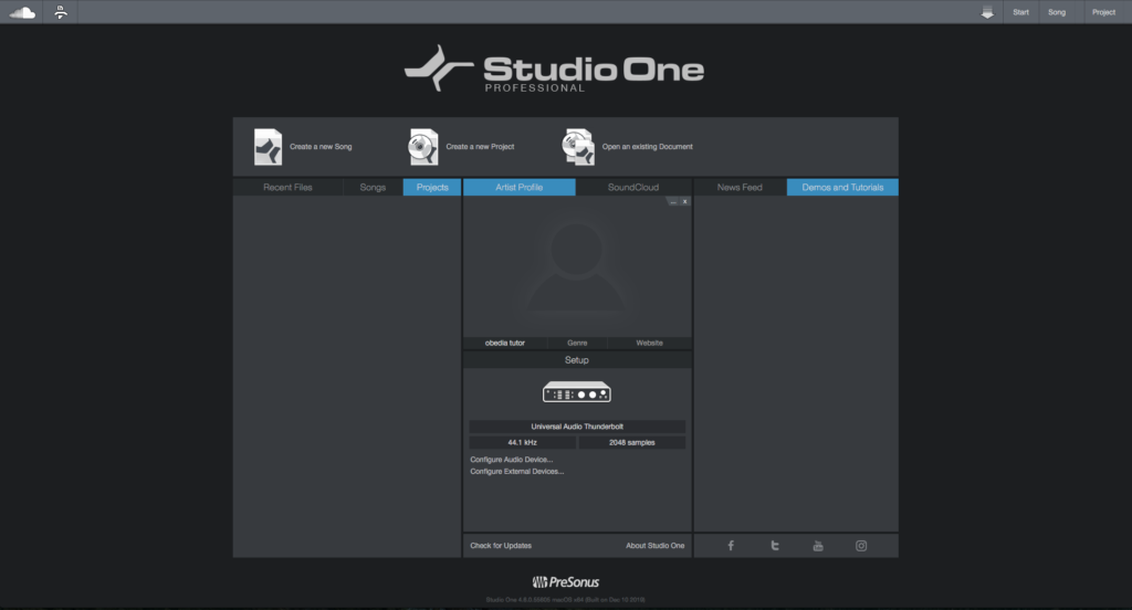 Studio One Project Page Part 1: How to Create, Save and Import files on a Project