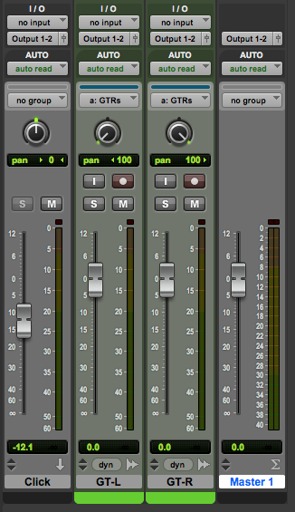 Screenshot of master fader track in pro tools