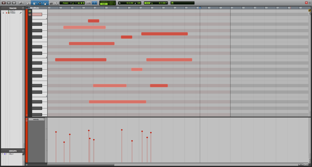 Manually Change MIDI Velocity in Pro Tools