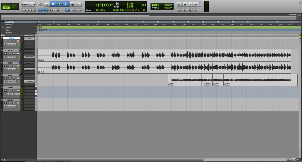 Track List in Pro Tools