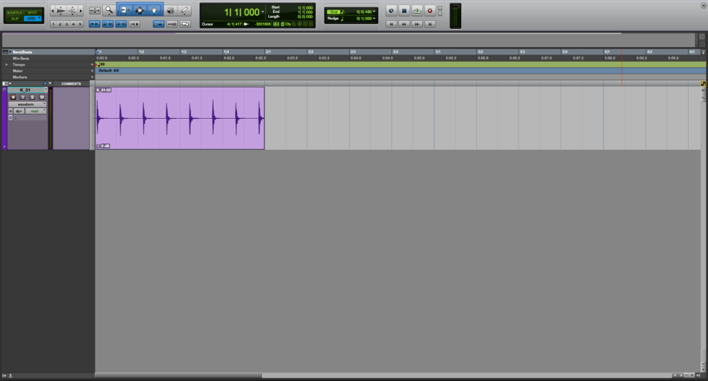 Tab to Transients in Pro Tools