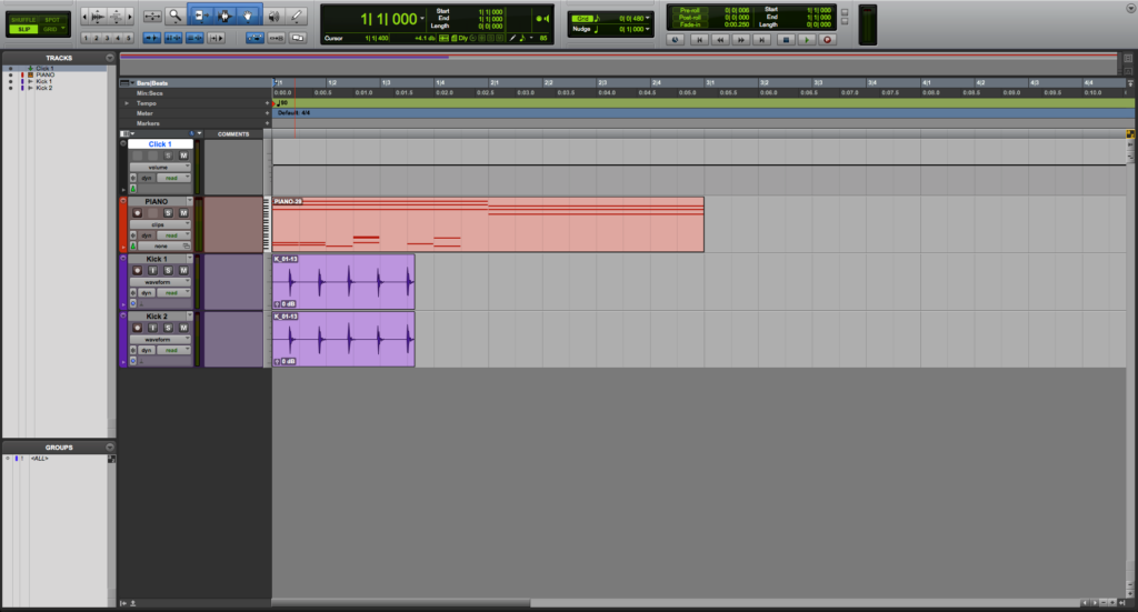 Grid and Nudge Configuration in Pro Tools