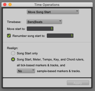 Time Operations Window in Pro Tools
