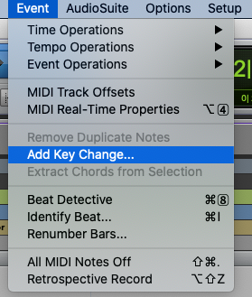 How to Add Key Change in Pro Tools 3