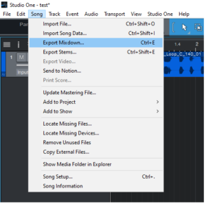 New Features included in Studio One 5.4: Improved Export Mixdown