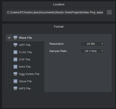 Export Multiple Digital Files in Project Page in the New Studio One 5.5