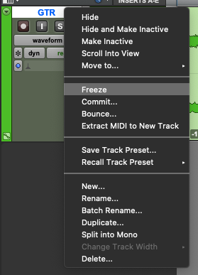 Saving CPU Resources with Track Freeze in Pro Tools 1