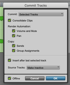 Saving CPU Resources with Track Commit in Pro Tools 2