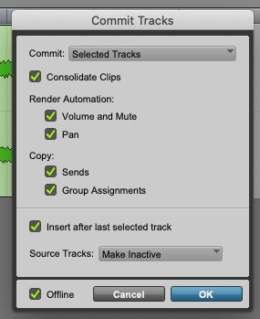 Saving CPU Resources with Track Commit in Pro Tools 4