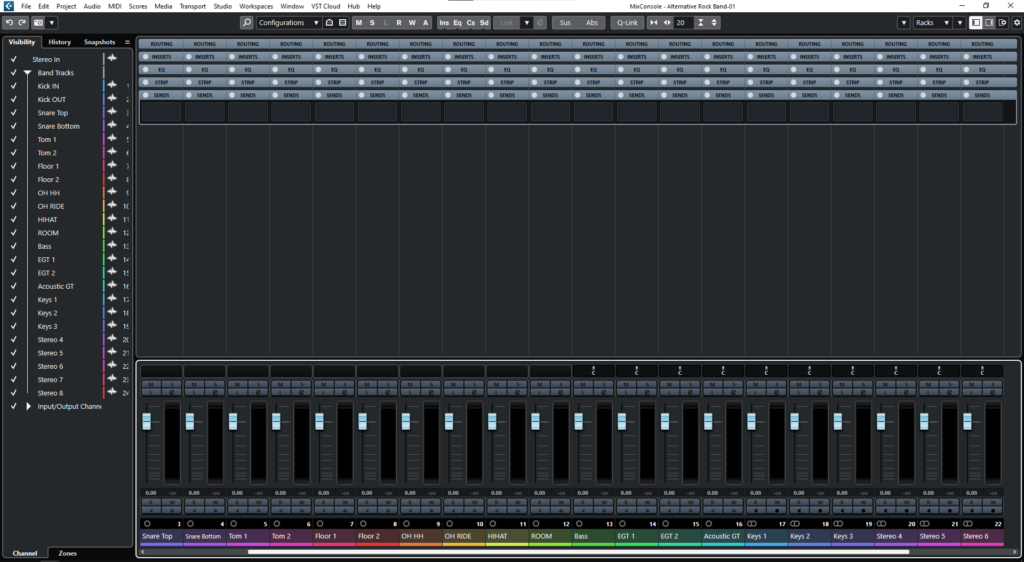 Saving a project in Cubase