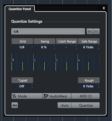 Quantize MIDI in Cubase 9