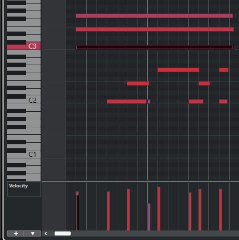 Modify MIDI velocity in Cubase 1