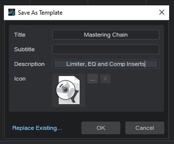 Project Template in Studio One 6.1