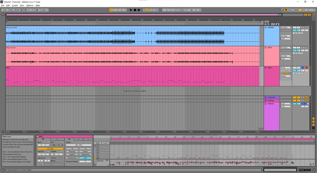 Convert MIDI tracks to Audio for Live Performance in Ableton