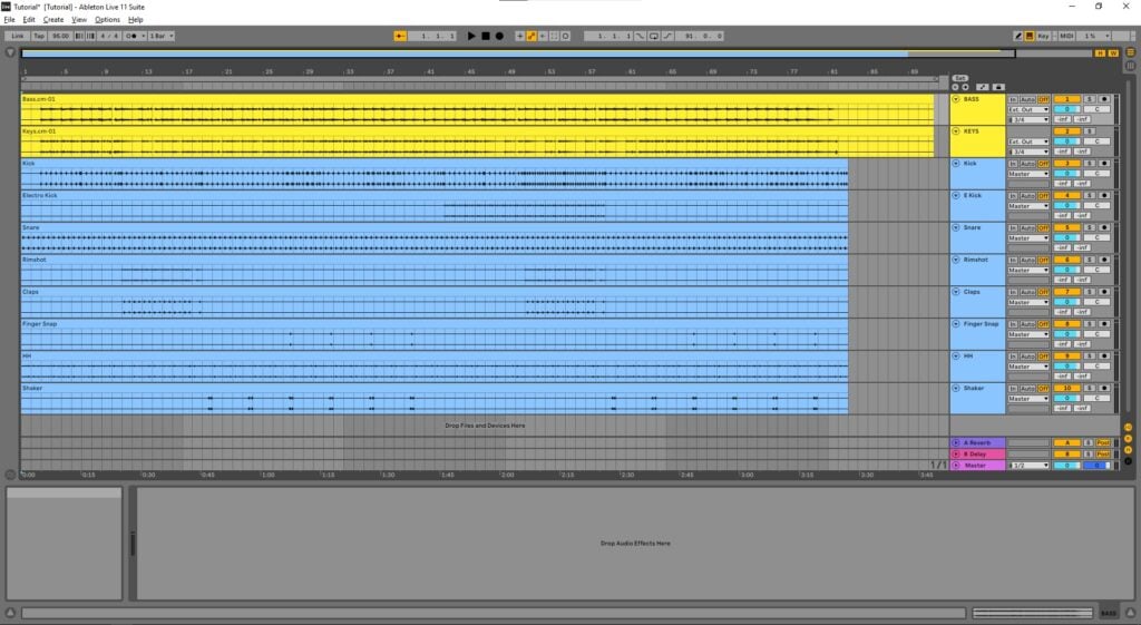 Bussing individual tracks for Live Performance in Ableton