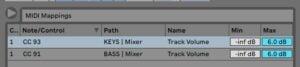 Mapping MIDI controller parameters for Live Performance in Ableton