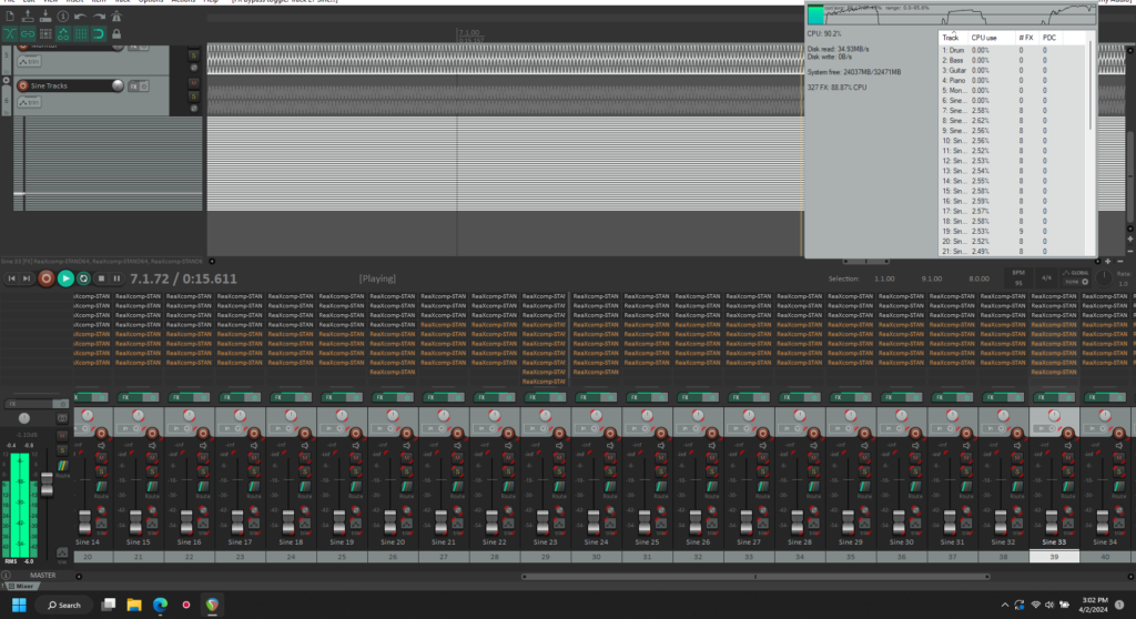 14900HX 96khz 32buffer 140 plugins