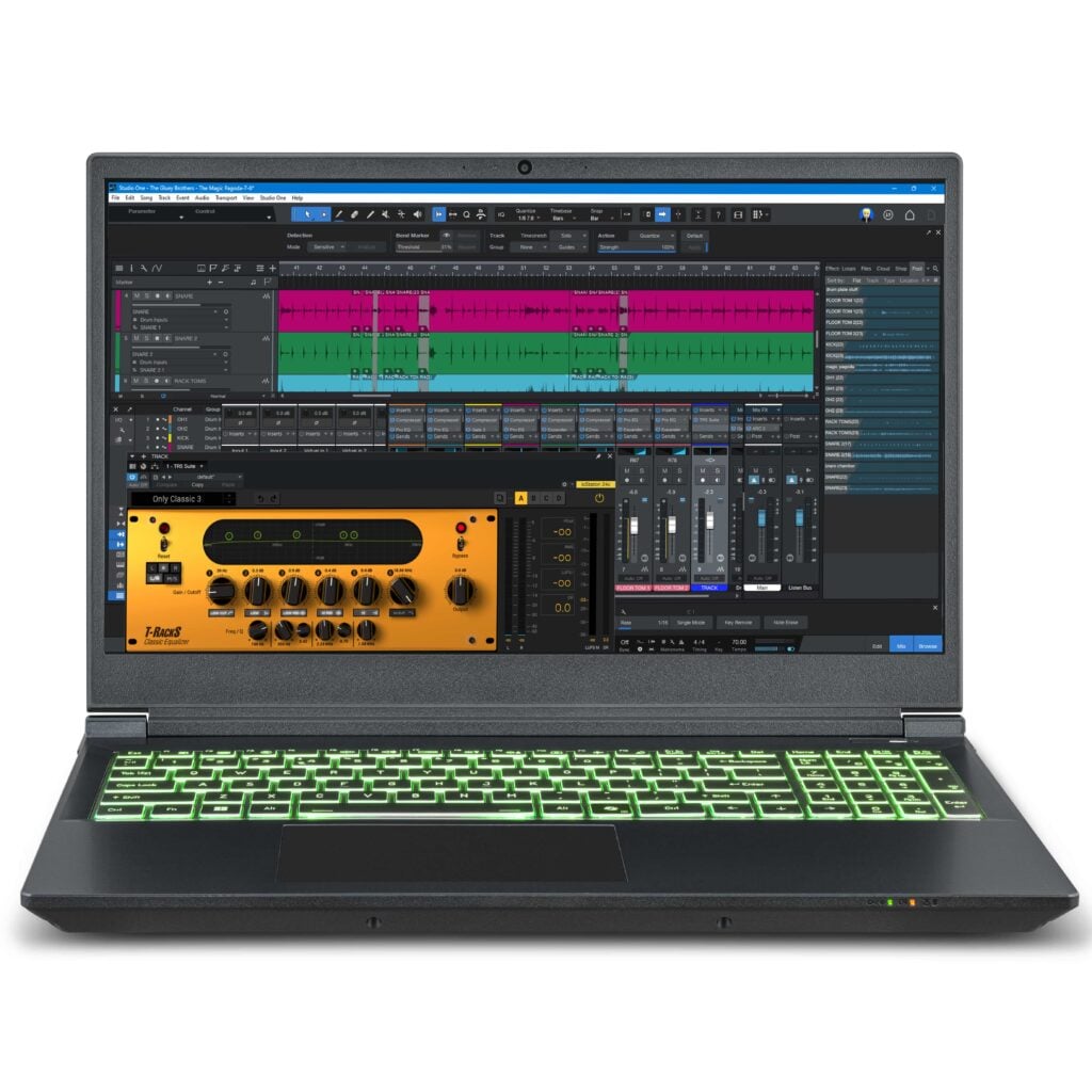 PCAudioLabs Rok Box MC Mobile X Pro Audio Laptop - Open front with studio one